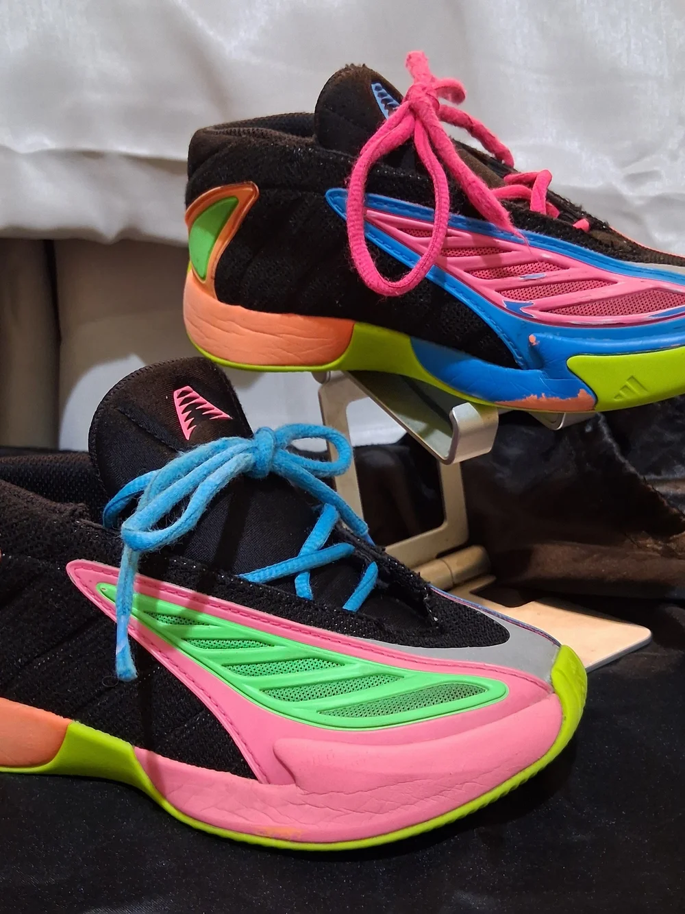 adidas Kids Neon Multicolor Sneakers - Pink, Blue & Neon Green